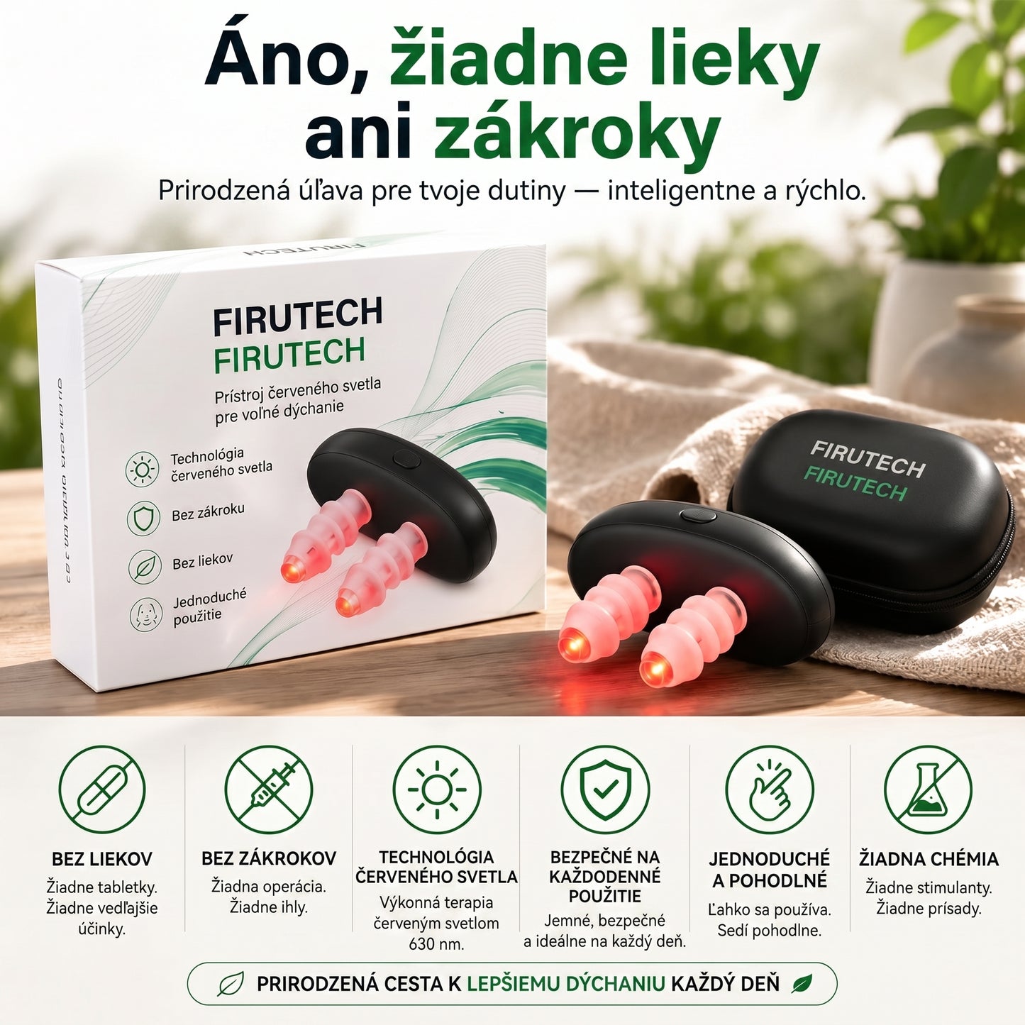 FiruTech Sinus Licht Pro – Prírodná úľava pre nos červeným svetlom