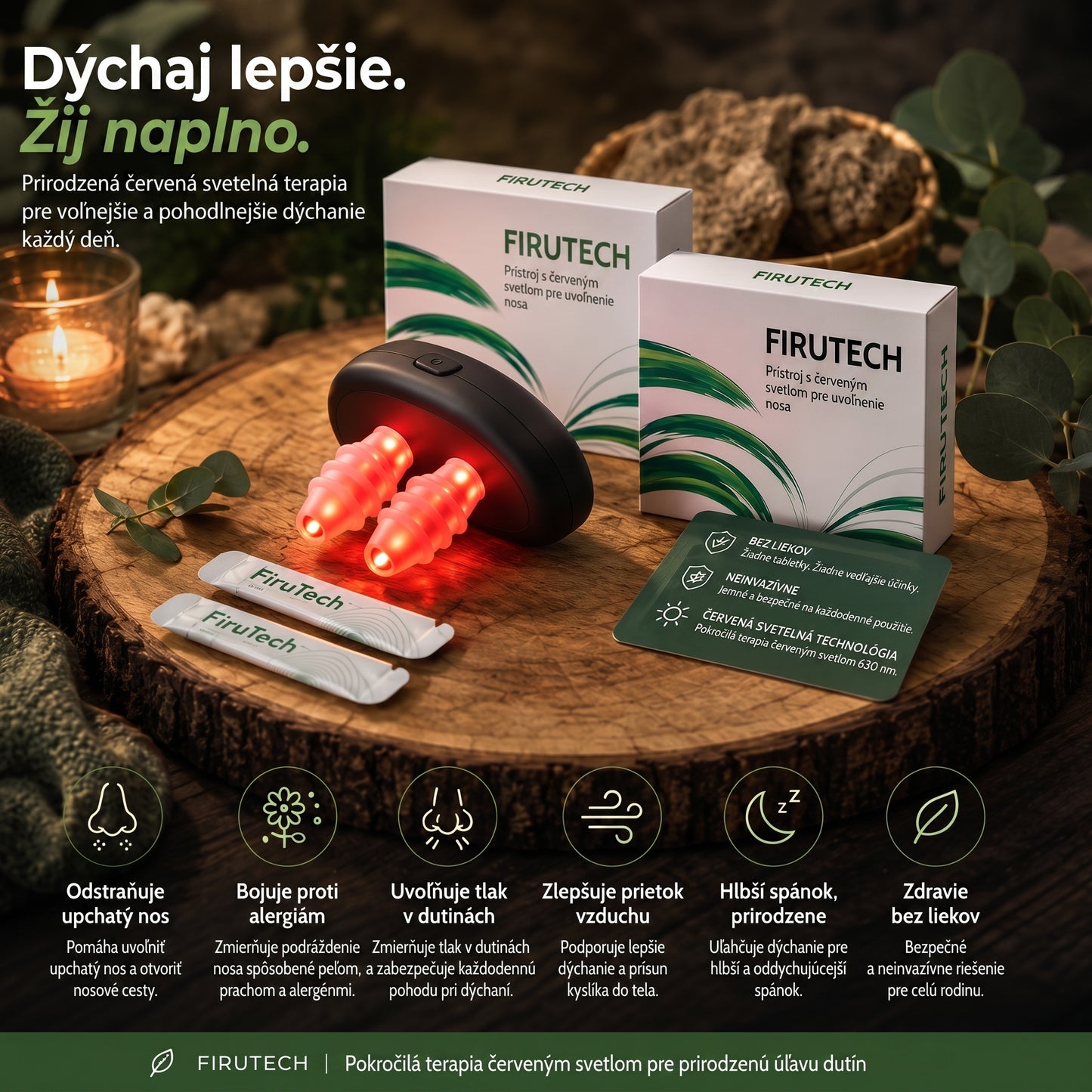 FiruTech Sinus Licht Pro – Prírodná úľava pre nos červeným svetlom
